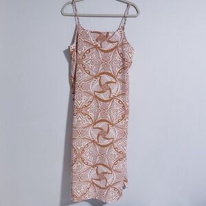 Manuhealii - Cream and Orange Printed Midi Dress
